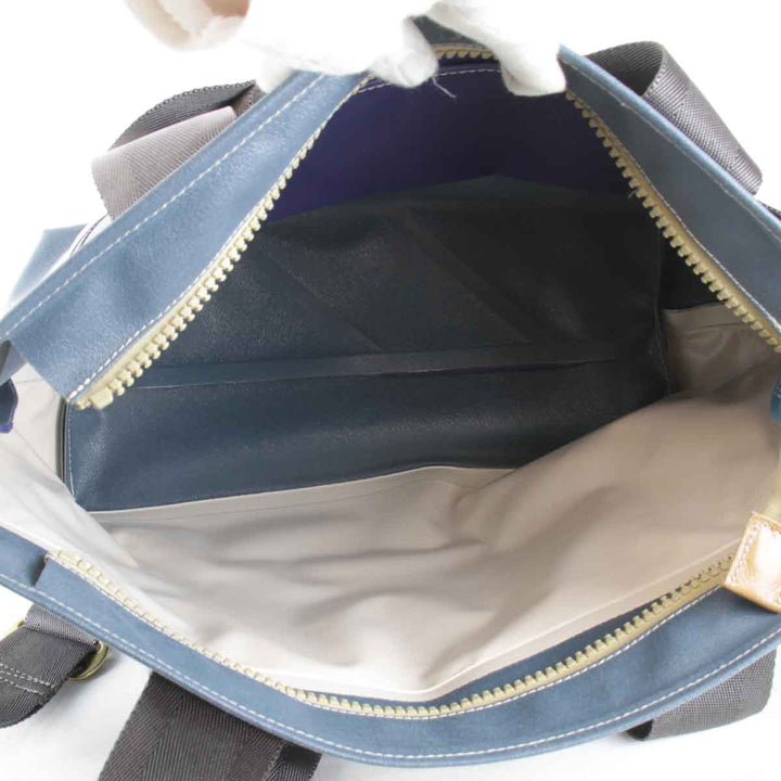 美品『USED』 
 
 TENT KEVIN 2way ショルダーバッグ 
レザー/ナイロン ブルー系