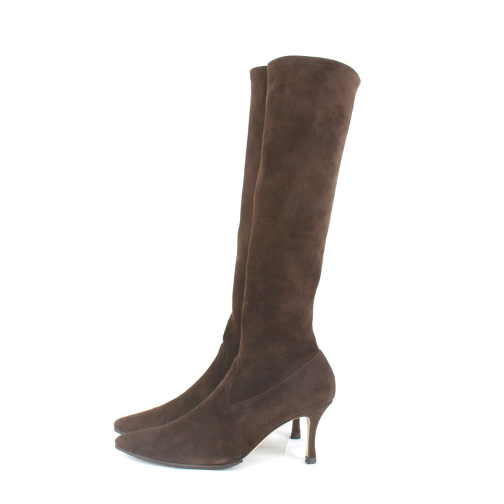 美品『USED』 
MANOLO BLAHNIK マノロブラニク 
 ロングブーツ ブーツ 
スエード ブラウン