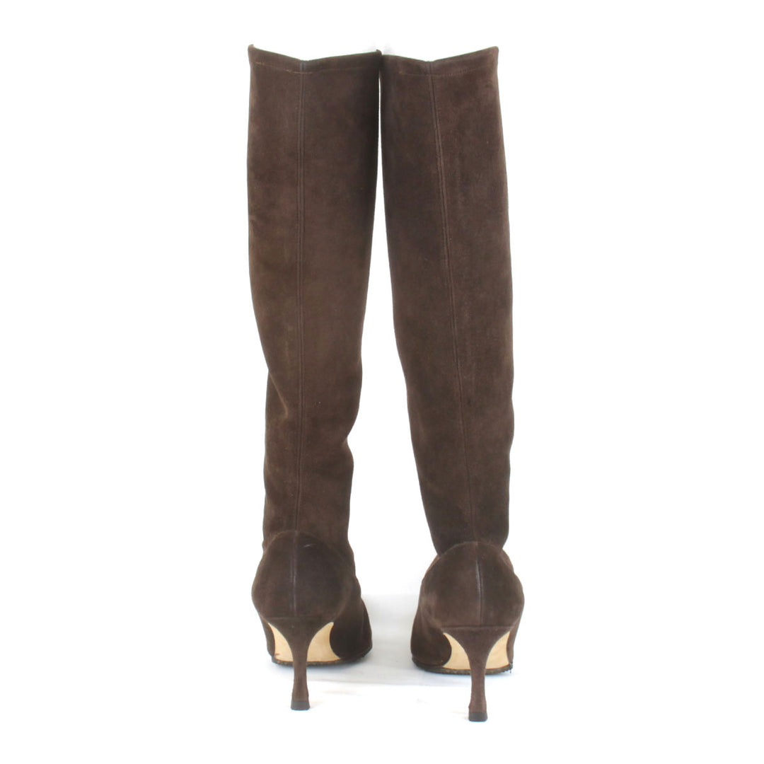 美品『USED』 
MANOLO BLAHNIK マノロブラニク 
 ロングブーツ ブーツ 
スエード ブラウン