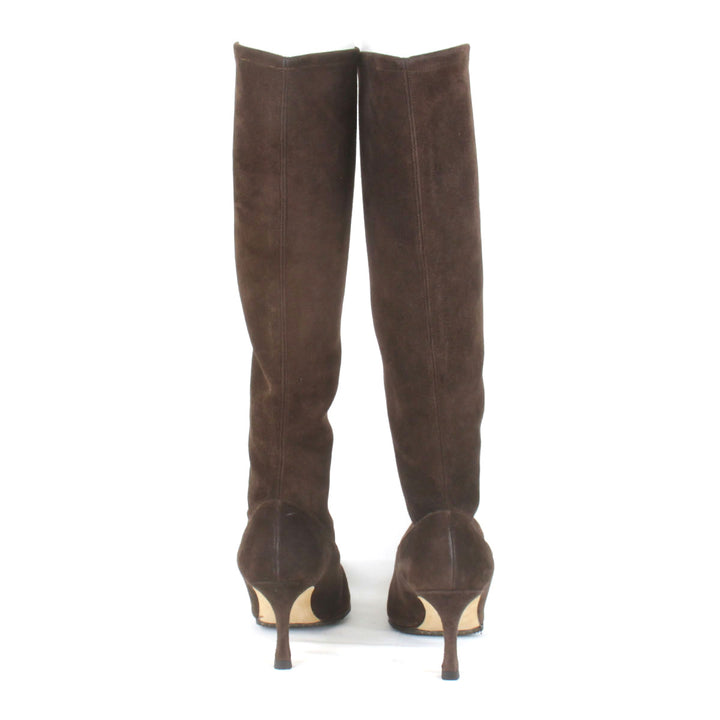 美品『USED』 
MANOLO BLAHNIK マノロブラニク 
 ロングブーツ ブーツ 
スエード ブラウン