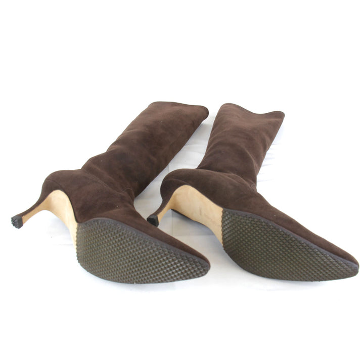 美品『USED』 
MANOLO BLAHNIK マノロブラニク 
 ロングブーツ ブーツ 
スエード ブラウン