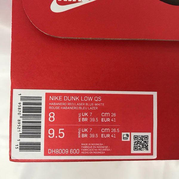 『未使用品』 
NIKE ナイキ 
 FRUiTY PEBBLES™×Nike DUNK LOW QS HABANERO RED Dark Sulfur/Laser Blue"/26.0cm DH8009-600  スニーカー 
合成皮革 /天然皮革/合成繊維/ゴム底 画像にてご確認をお願いいたします。