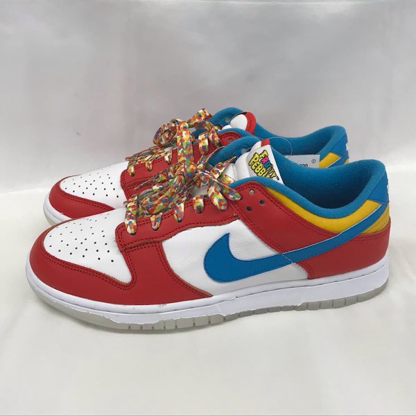 『未使用品』 
NIKE ナイキ 
 FRUiTY PEBBLES™×Nike DUNK LOW QS HABANERO RED Dark Sulfur/Laser Blue"/26.0cm DH8009-600  スニーカー 
合成皮革 /天然皮革/合成繊維/ゴム底 画像にてご確認をお願いいたします。