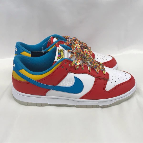 『未使用品』 
NIKE ナイキ 
 FRUiTY PEBBLES™×Nike DUNK LOW QS HABANERO RED Dark Sulfur/Laser Blue"/26.0cm DH8009-600  スニーカー 
合成皮革 /天然皮革/合成繊維/ゴム底 画像にてご確認をお願いいたします。