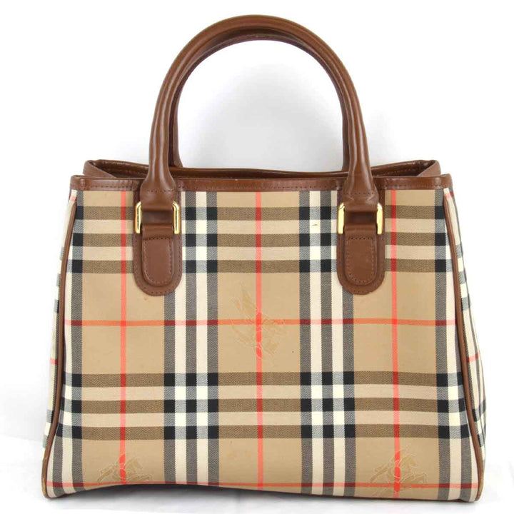 『USED』 
BURBERRY バーバリー 
 ハンドバッグ 
キャンバス ブラウン
