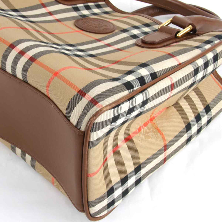 『USED』 
BURBERRY バーバリー 
 ハンドバッグ 
キャンバス ブラウン