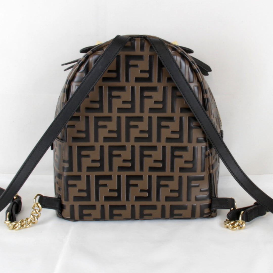【価格改定】美品『USED』 
FENDI フェンディ 
 ズッカ 8B2038 リュック・デイパック 
PVC/レザー ブラウン