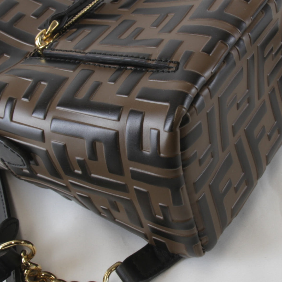 【価格改定】美品『USED』 
FENDI フェンディ 
 ズッカ 8B2038 リュック・デイパック 
PVC/レザー ブラウン