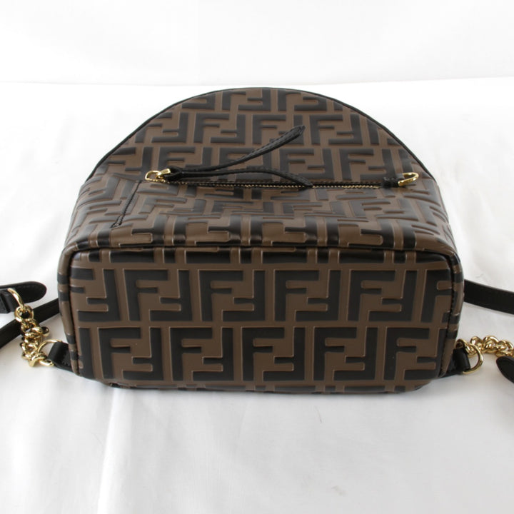 【価格改定】美品『USED』 
FENDI フェンディ 
 ズッカ 8B2038 リュック・デイパック 
PVC/レザー ブラウン