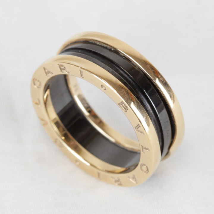 良品『USED』 K18PG /ブラックセラミック 
BVLGARI ケース・箱有 リング・指輪