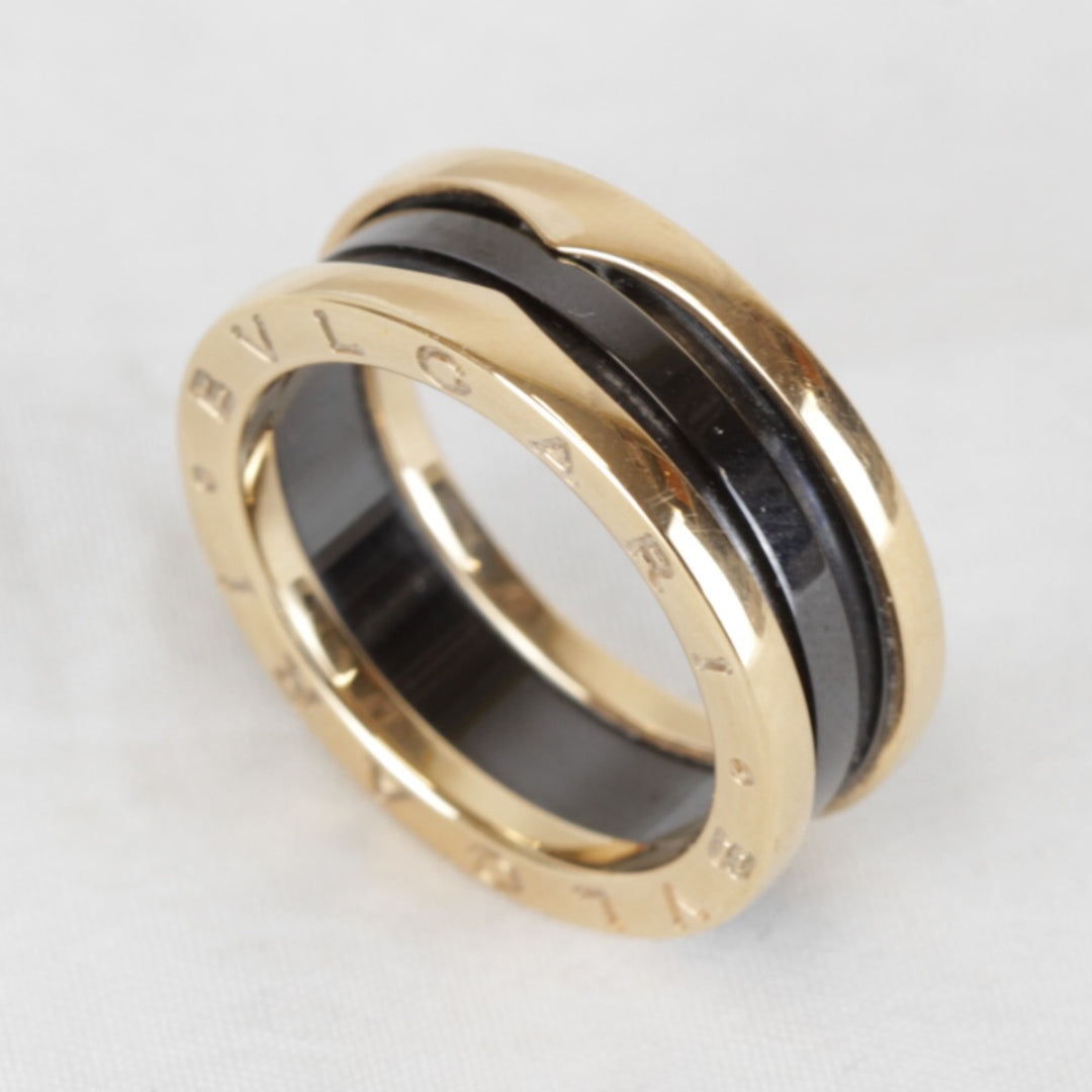 良品『USED』 K18PG /ブラックセラミック 
BVLGARI ケース・箱有 リング・指輪