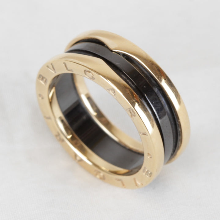 良品『USED』 K18PG /ブラックセラミック 
BVLGARI ケース・箱有 リング・指輪