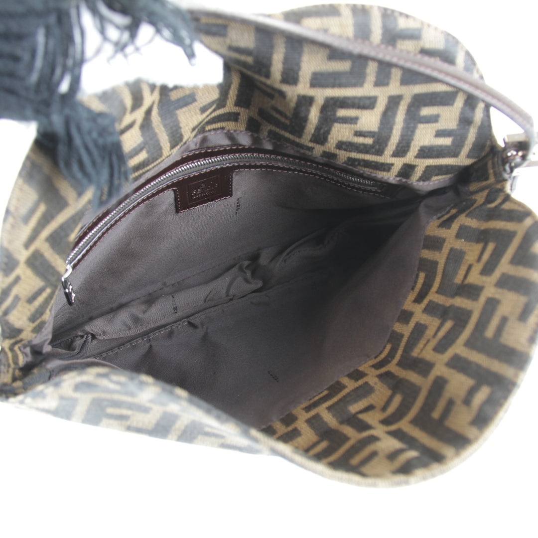【価格改定】良品『USED』 
FENDI フェンディ 
 ズッカ マンマバケット ショルダーバッグ 
キャンバス カーキ