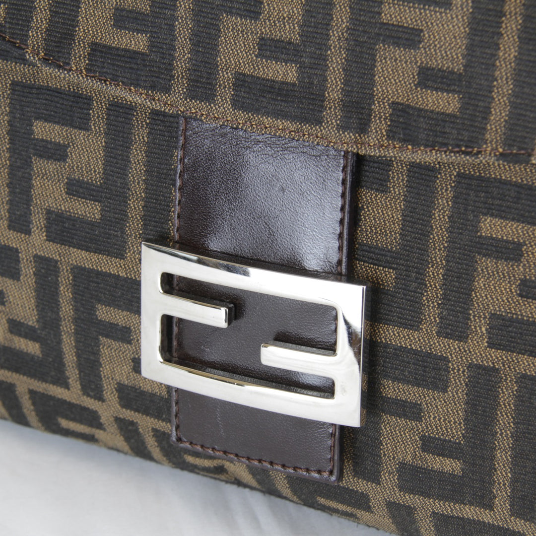 【価格改定】良品『USED』 
FENDI フェンディ 
 ズッカ マンマバケット ショルダーバッグ 
キャンバス カーキ