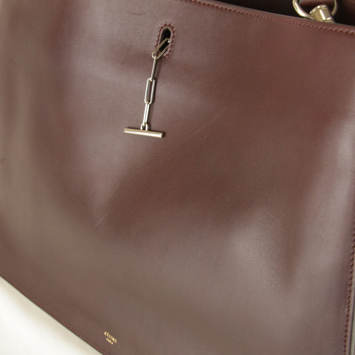 【価格改定】良品『USED』 
CELINE セリーヌ 
 チェーン金具 袋有 ショルダーバッグ 
レザー ワインレッド