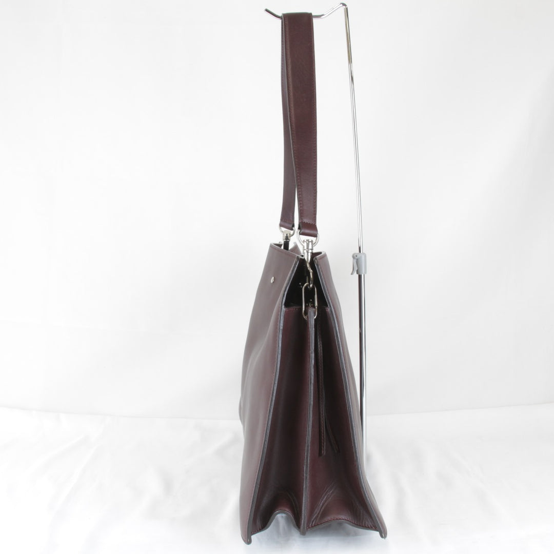 【価格改定】良品『USED』 
CELINE セリーヌ 
 チェーン金具 袋有 ショルダーバッグ 
レザー ワインレッド
