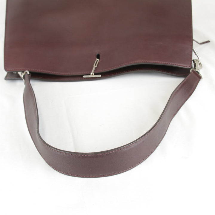 【価格改定】良品『USED』 
CELINE セリーヌ 
 チェーン金具 袋有 ショルダーバッグ 
レザー ワインレッド