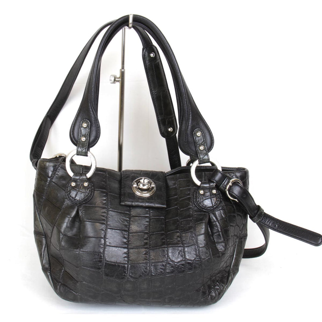 『USED』 
 
 JRA　クロコ ショルダーバッグ 
クロコダイル/レザー  ブラック