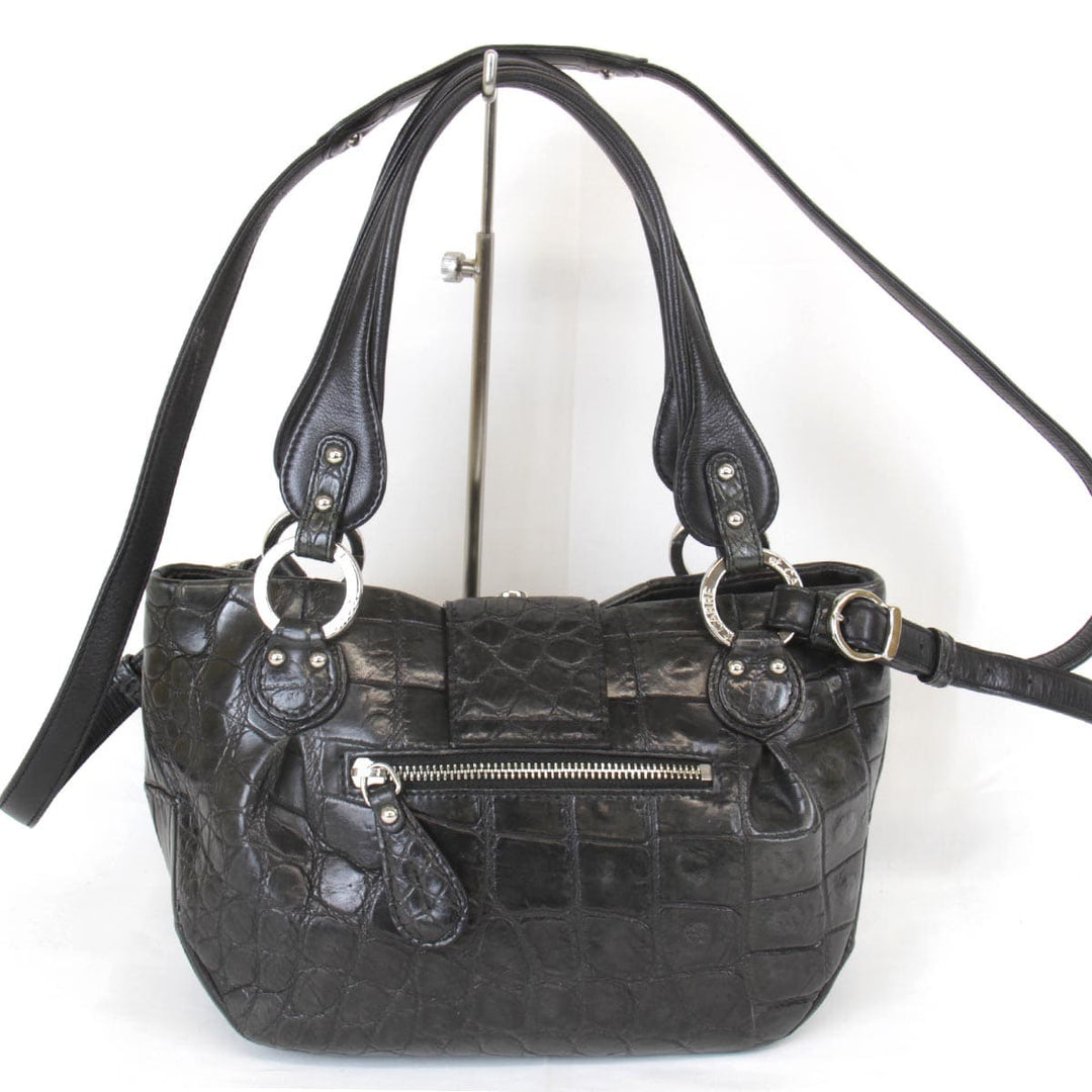 『USED』 
 
 JRA　クロコ ショルダーバッグ 
クロコダイル/レザー  ブラック
