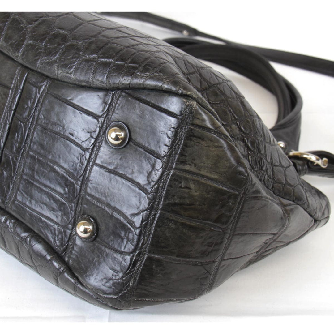 『USED』 
 
 JRA　クロコ ショルダーバッグ 
クロコダイル/レザー  ブラック