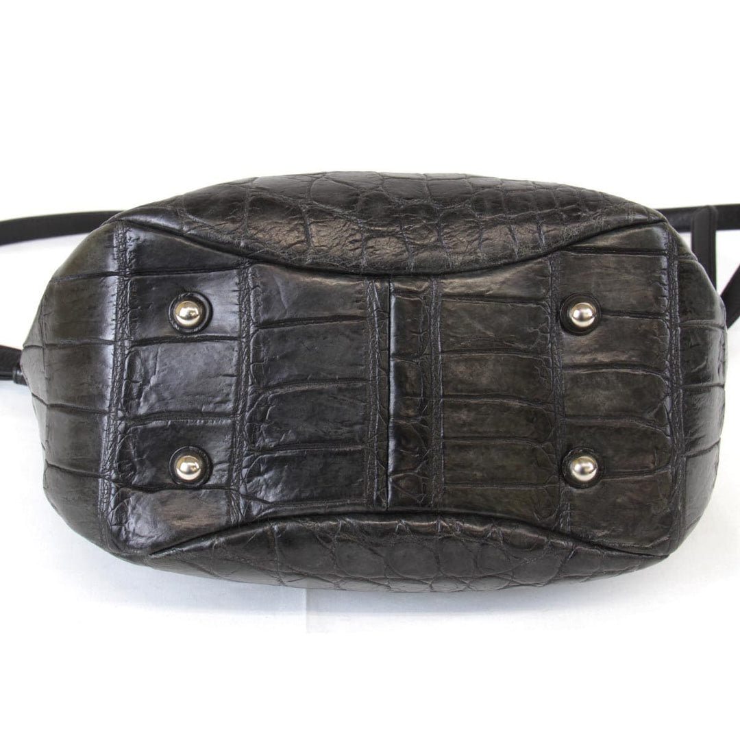 『USED』 
 
 JRA　クロコ ショルダーバッグ 
クロコダイル/レザー  ブラック