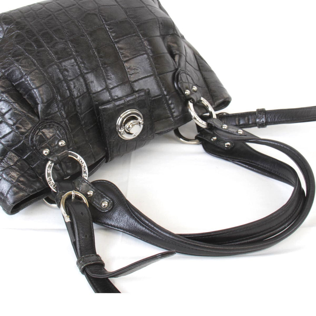『USED』 
 
 JRA　クロコ ショルダーバッグ 
クロコダイル/レザー  ブラック
