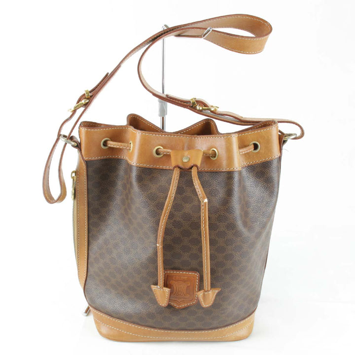 『USED』 
CELINE セリーヌ 
 ショルダーバッグ 
PVCコーティングキャンバス ブラウン