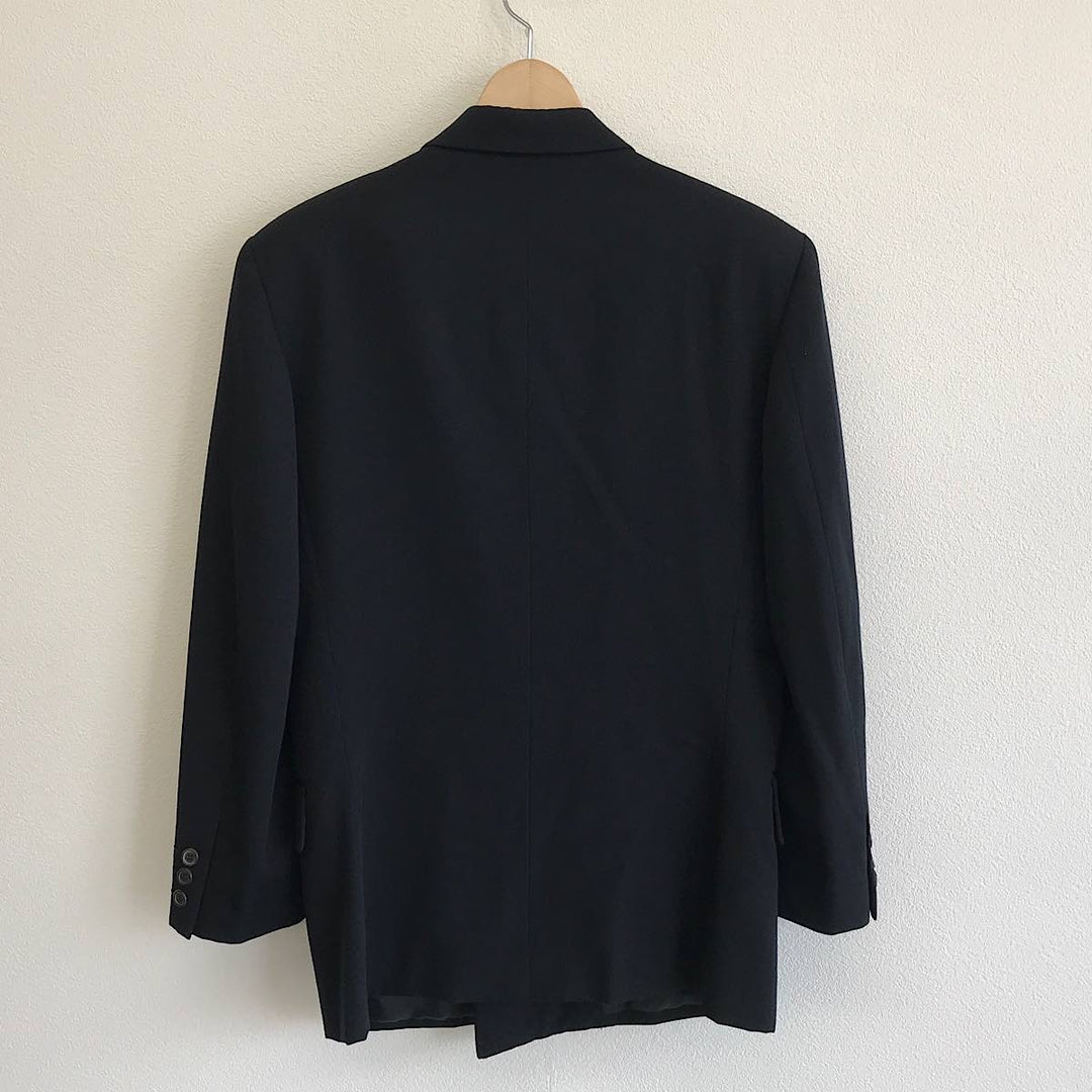 『USED』 
TOKIO KUMAGAI トキオクマガイ 
 80s セットアップ ダブルスーツ ヴィンテージ スーツ 
ウールギャバ ブラック