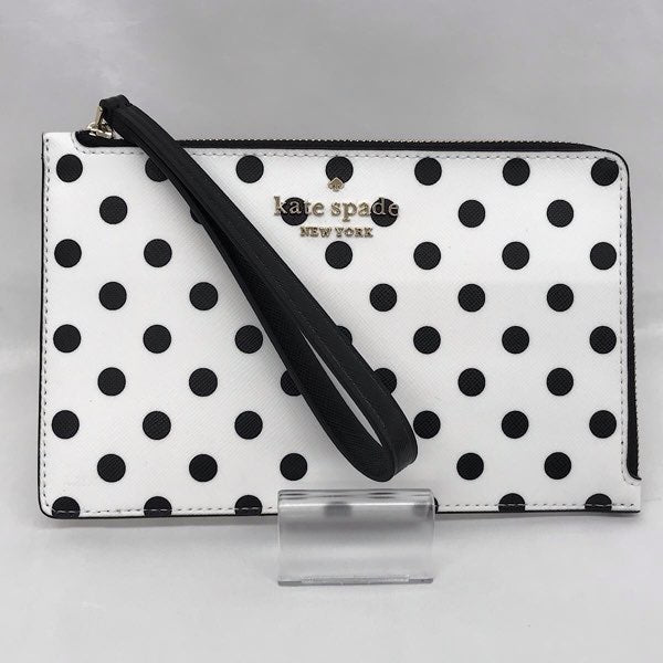 『美品』 
Kate Spade ケイトスペード 
 ドット WRL00638  アクセサリーポーチ 
PVC ホワイト