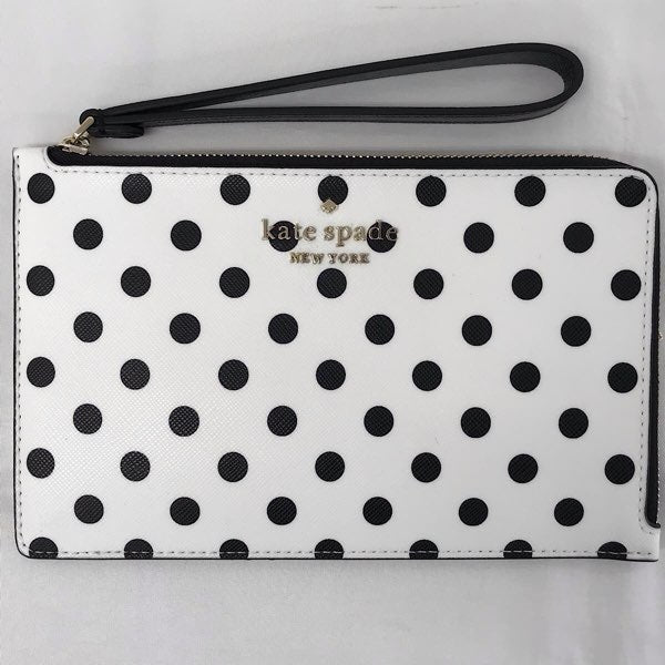『美品』 
Kate Spade ケイトスペード 
 ドット WRL00638  アクセサリーポーチ 
PVC ホワイト