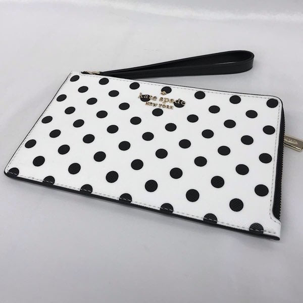 『美品』 
Kate Spade ケイトスペード 
 ドット WRL00638  アクセサリーポーチ 
PVC ホワイト