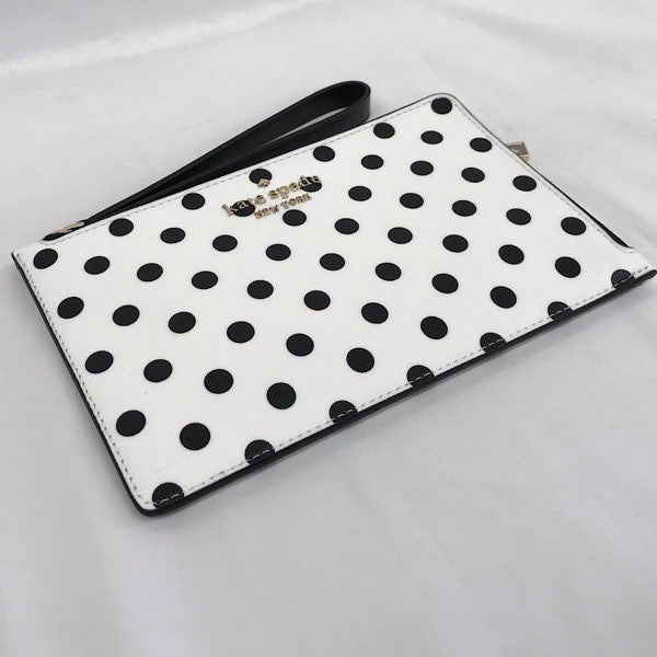 『美品』 
Kate Spade ケイトスペード 
 ドット WRL00638  アクセサリーポーチ 
PVC ホワイト