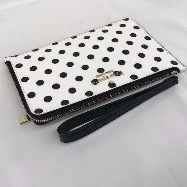 『美品』 
Kate Spade ケイトスペード 
 ドット WRL00638  アクセサリーポーチ 
PVC ホワイト