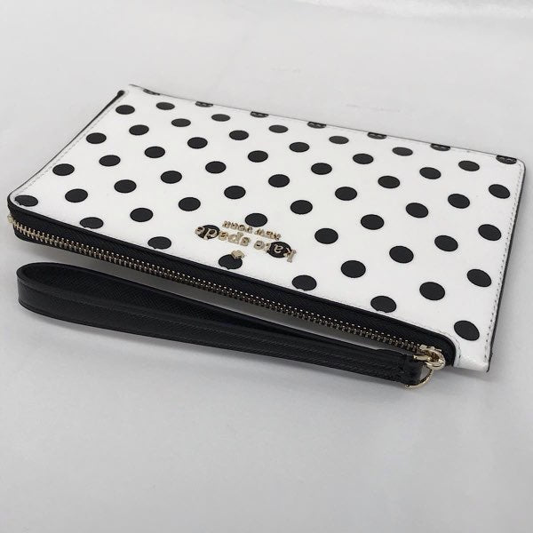 『美品』 
Kate Spade ケイトスペード 
 ドット WRL00638  アクセサリーポーチ 
PVC ホワイト