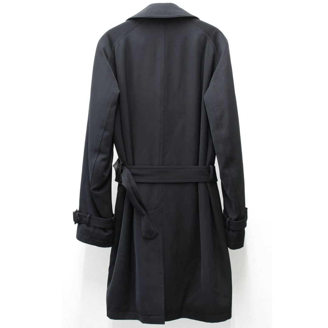 美品『USED』 
HERMES エルメス 
 トレンチコート 
ウール/ポリエステル /コットン/キュプラ ブラック