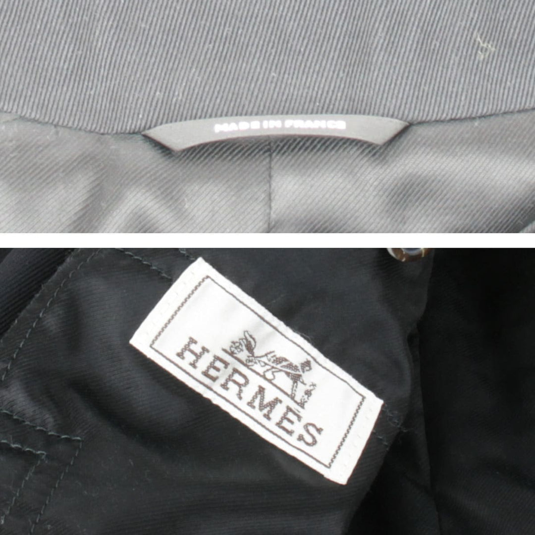 美品『USED』 
HERMES エルメス 
 トレンチコート 
ウール/ポリエステル /コットン/キュプラ ブラック