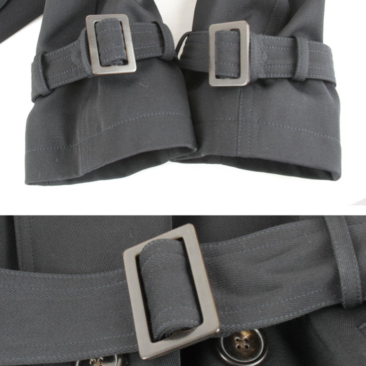 美品『USED』 
HERMES エルメス 
 トレンチコート 
ウール/ポリエステル /コットン/キュプラ ブラック