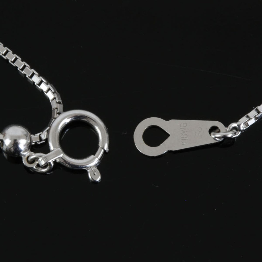美品『USED』 K18WG 
 ハート ネックレス
 ダイヤモンド 0.81 14.8g