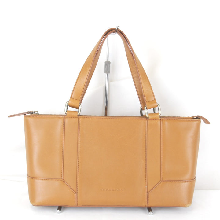 『USED』 
BURBERRY バーバリー 
 内ノバチェック ハンドバッグ 
レザー キャメル