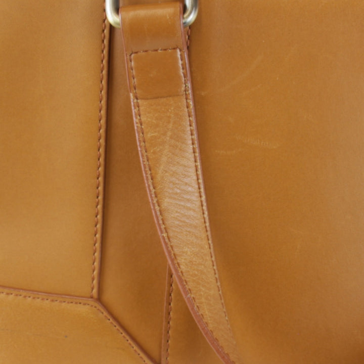 『USED』 
BURBERRY バーバリー 
 内ノバチェック ハンドバッグ 
レザー キャメル