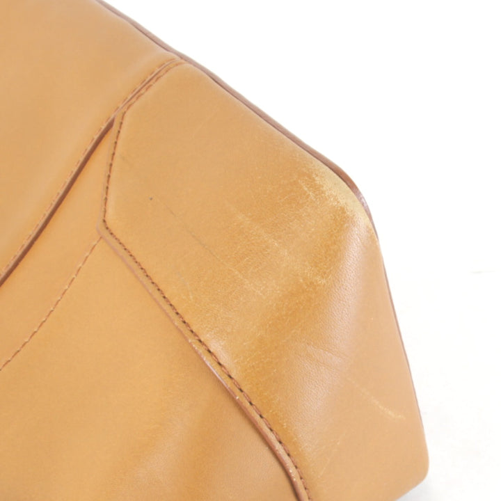 『USED』 
BURBERRY バーバリー 
 内ノバチェック ハンドバッグ 
レザー キャメル