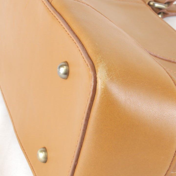 『USED』 
BURBERRY バーバリー 
 内ノバチェック ハンドバッグ 
レザー キャメル