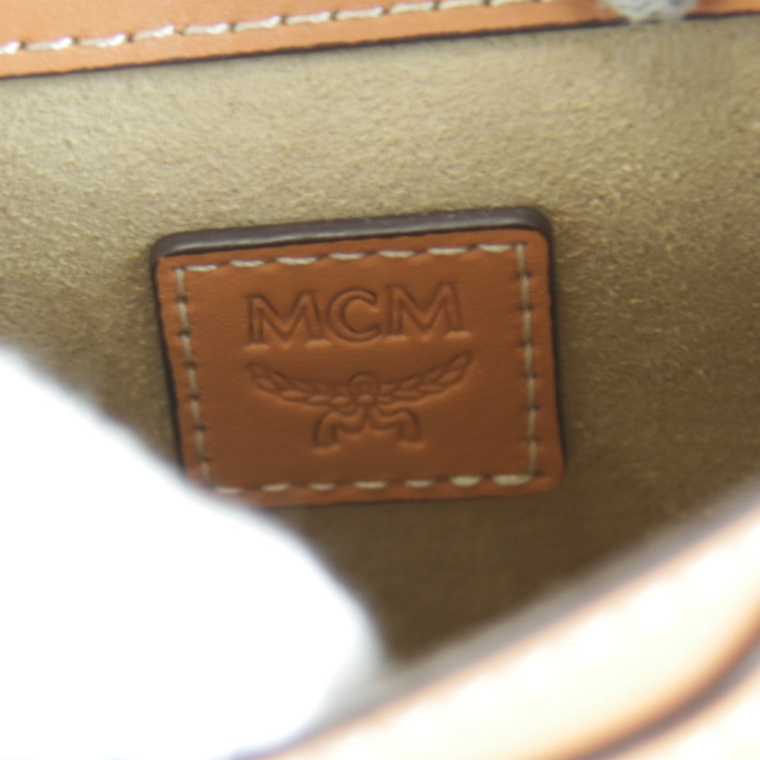 極美品『USED』 
MCM エム・シー・エム 
 ショルダーバッグ 
レザー オレンジ
