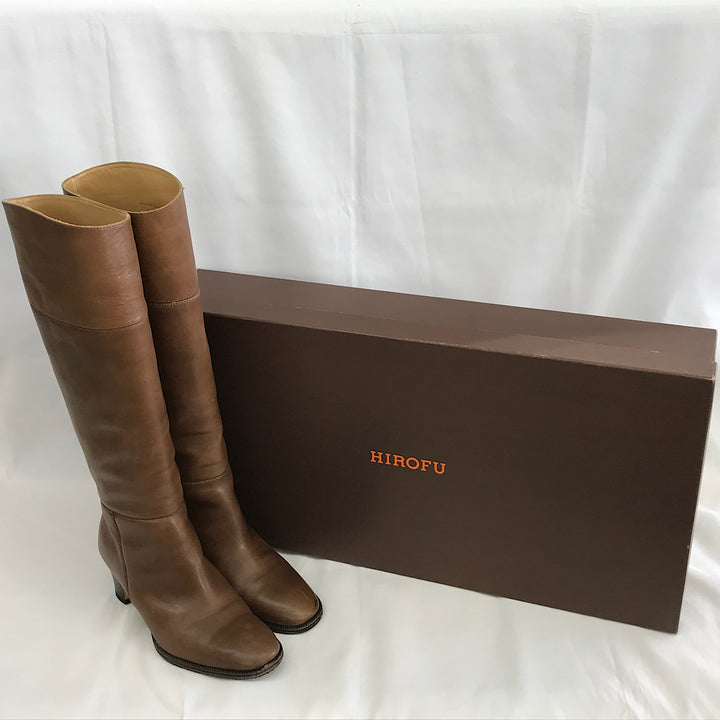 『USED』 
 
 HIROFU ロングブーツ 23.5cm ブーツ 
レザー ブラウン系