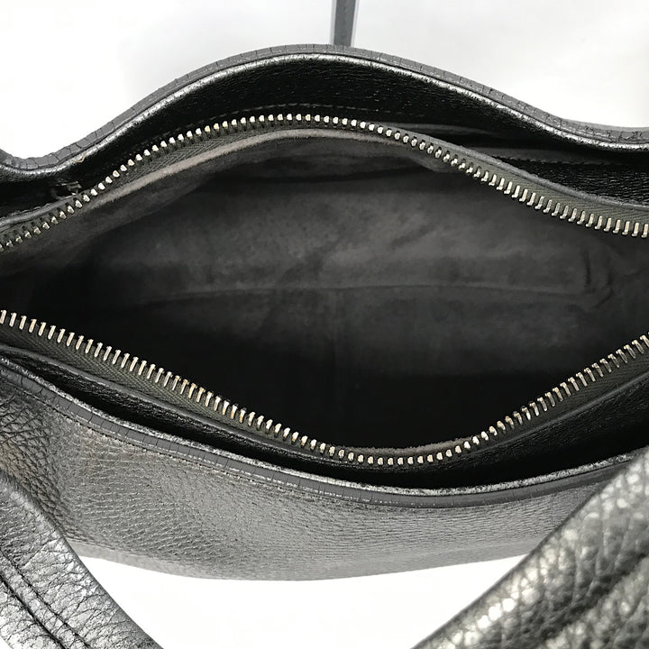 『USED』 
HIROFU ヒロフ 
 シルバーハンドバッグ ハンドバッグ 
牛革 シルバー系