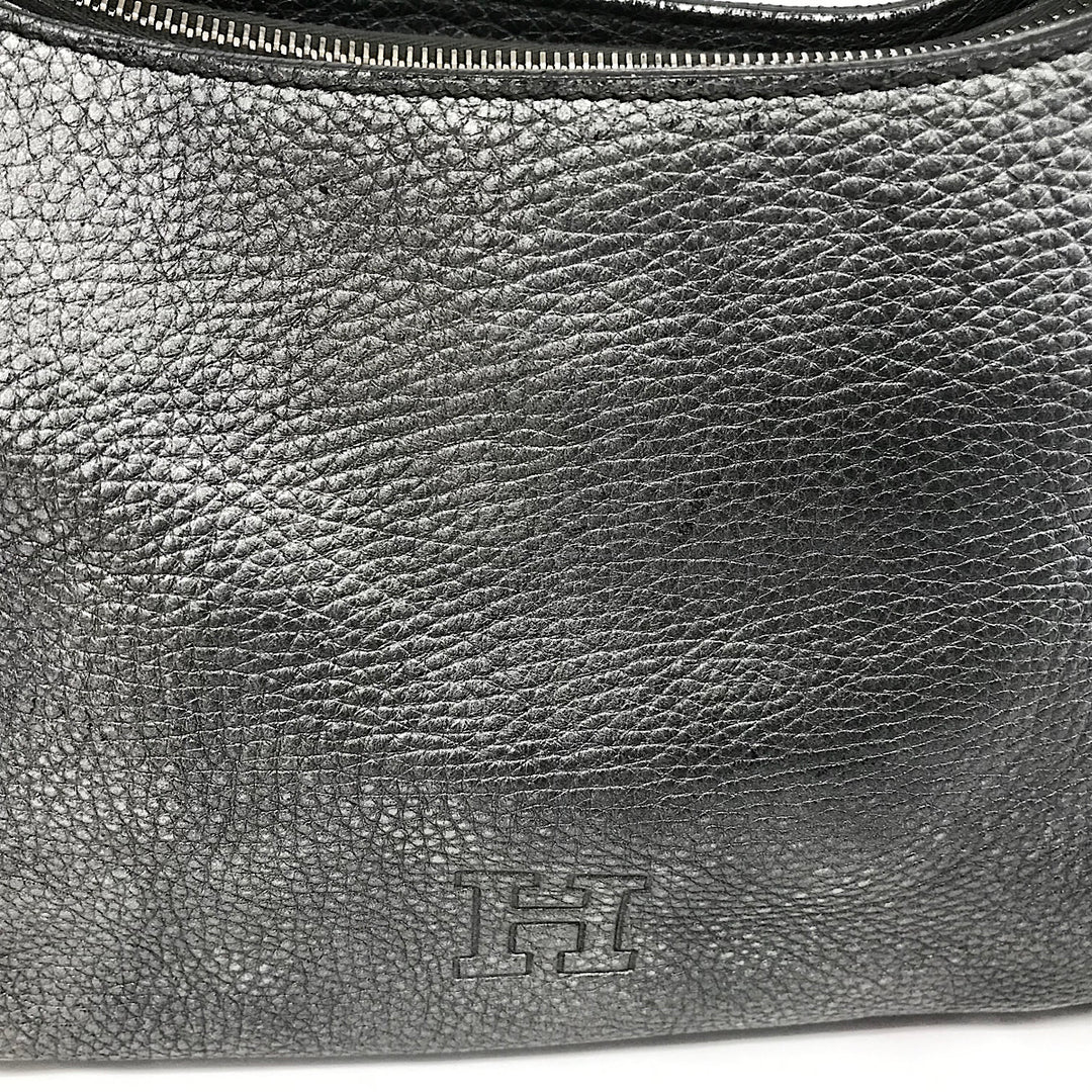 『USED』 
HIROFU ヒロフ 
 シルバーハンドバッグ ハンドバッグ 
牛革 シルバー系