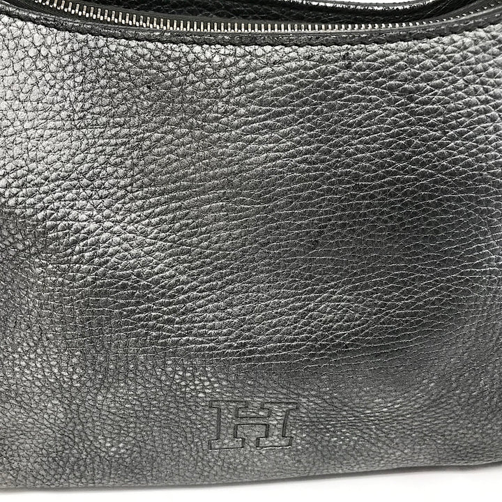 『USED』 
HIROFU ヒロフ 
 シルバーハンドバッグ ハンドバッグ 
牛革 シルバー系