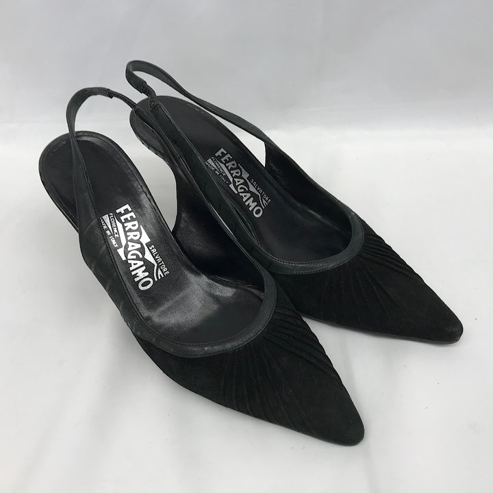 『USED』 
Salvatore Ferragamo フェラガモ 
 24.5cm DS78235 パンプス 
レザー ブラック系