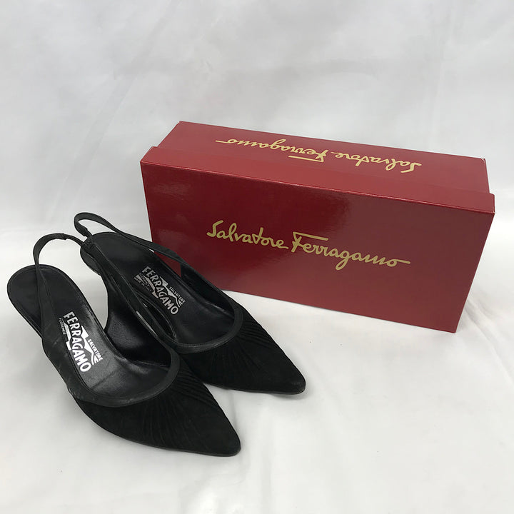 『USED』 
Salvatore Ferragamo フェラガモ 
 24.5cm DS78235 パンプス 
レザー ブラック系