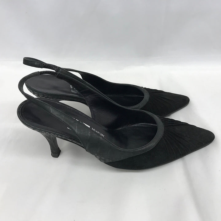 『USED』 
Salvatore Ferragamo フェラガモ 
 24.5cm DS78235 パンプス 
レザー ブラック系